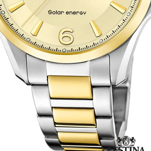 Festina Herrenuhr Edelstahl silber gold Festina Solar Energy Solaruhr UF20657/2