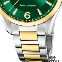 Festina Herrenuhr Edelstahl silber gold Festina Solar Energy Solaruhr UF20657/3