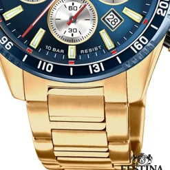 Festina Herrenuhr Edelstahl gold Timeless Chronograph Armbanduhr UF20634/2