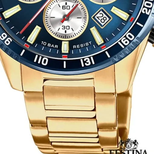 Festina Herrenuhr Edelstahl gold Timeless Chronograph Armbanduhr UF20634/2