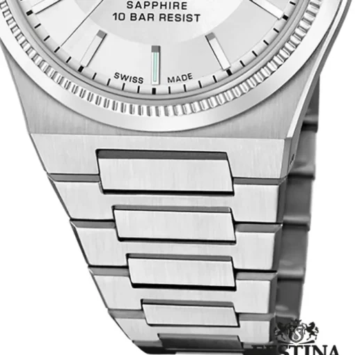 Festina Herrenuhr Edelstahl silber Festina Swiss made Armbanduhr UF20034/1