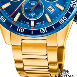 Festina Herrenuhr Edelstahl gold Timeless Chronograph Armbanduhr UF20634/3