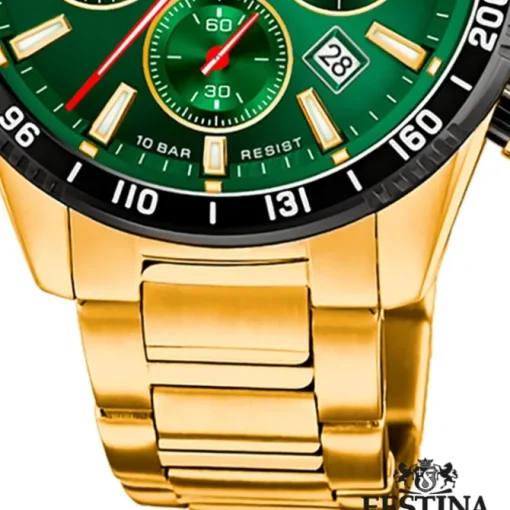 Festina Herrenuhr Edelstahl gold Timeless Chronograph Armbanduhr UF20634/4