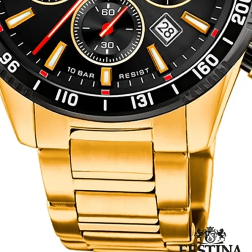 Festina Herrenuhr Edelstahl gold Timeless Chronograph Armbanduhr UF20634/5