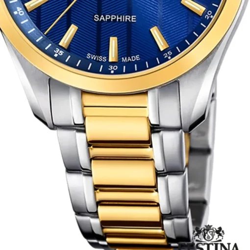 Festina Herrenuhr Edelstahl silber gold Festina Swiss made Armbanduhr UF20027/2