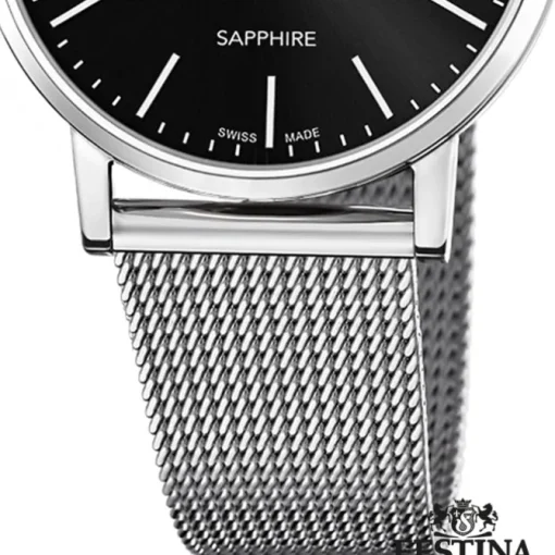Festina Herrenuhr Edelstahl silber Festina Swiss Made Armbanduhr UF20014/3