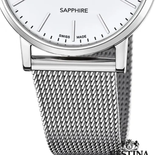 Festina Herrenuhr Edelstahl silber Festina Swiss Made Armbanduhr UF20014/1