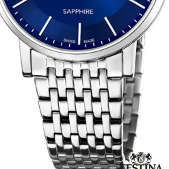 Festina Herrenuhr Edelstahl silber Festina Swiss Made Armbanduhr UF20018/2