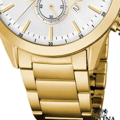 Festina Herrenuhr Edelstahl gold Timeless Chronograph Armbanduhr UF20633/1