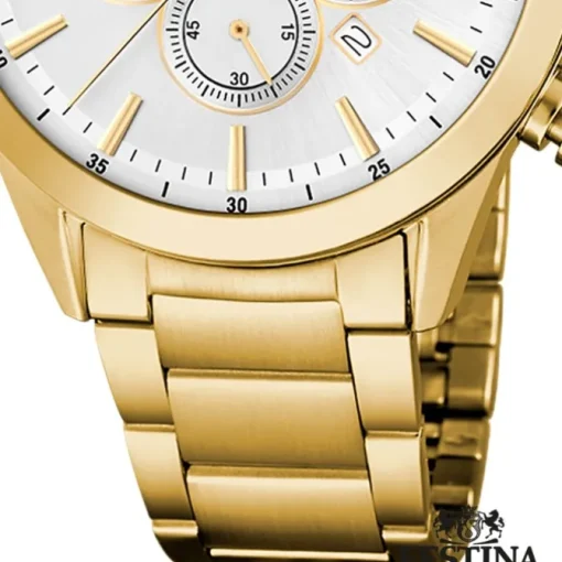 Festina Herrenuhr Edelstahl gold Timeless Chronograph Armbanduhr UF20633/1