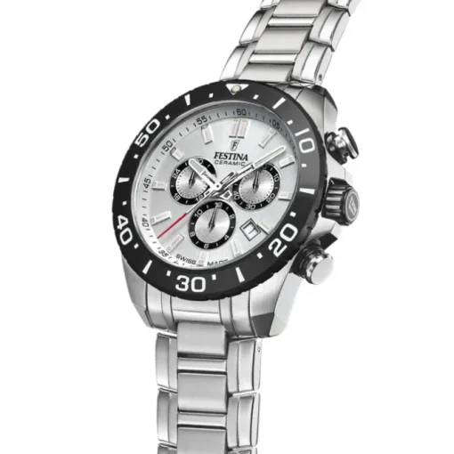 Festina Herrenuhr Edelstahl silber Festina Swiss made Armbanduhr UF20042/1