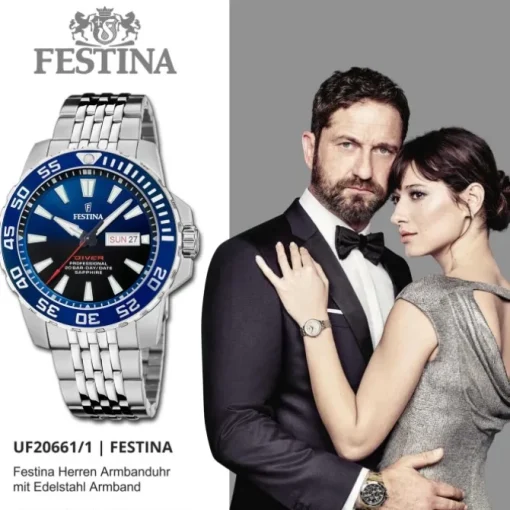 Festina Herrenuhr Edelstahl silber Festina The Originals Armbanduhr UF20661/1