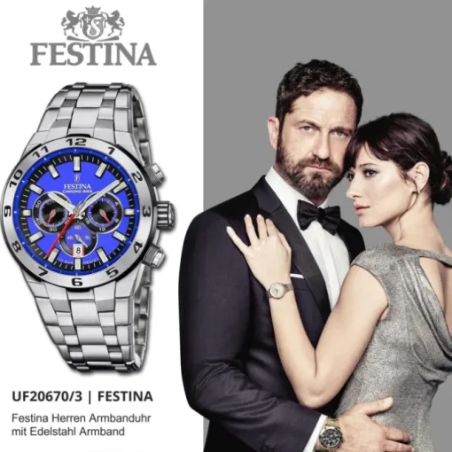 Festina Herrenuhr Edelstahl silber Festina Chrono Bike Armbanduhr UF20670/3