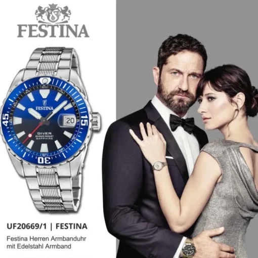 Festina Herrenuhr Edelstahl silber Festina The Originals Armbanduhr UF20669/1