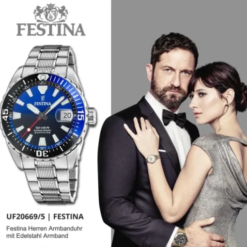 Festina Herrenuhr Edelstahl silber Festina The Originals Armbanduhr UF20669/5