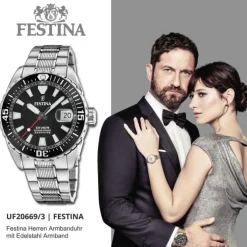 Festina Herrenuhr Edelstahl silber Festina The Originals Armbanduhr UF20669/3