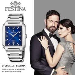 Festina Herrenuhr Edelstahl silber Festina Trend Armbanduhr UF20677/3