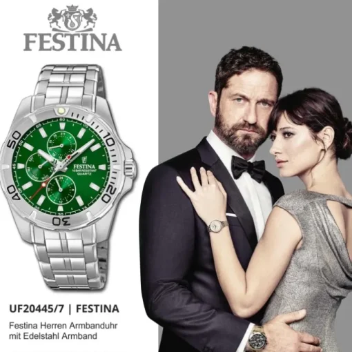 Festina Herrenuhr Edelstahl silber Festina Multifunktion Armbanduhr UF20445/7
