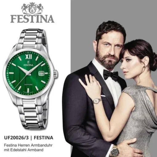 Festina Herrenuhr Edelstahl silber Festina Swiss made Armbanduhr UF20026/3