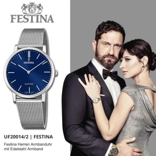 Festina Herrenuhr Edelstahl silber Festina Swiss Made Armbanduhr UF20014/2