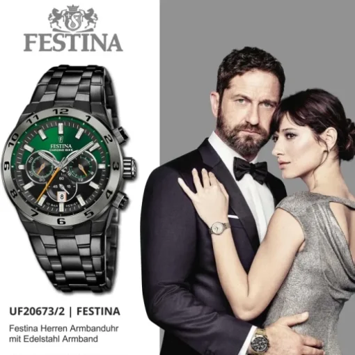 Festina Herrenuhr Edelstahl schwarz Festina Chrono Bike Armbanduhr UF20673/2