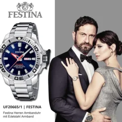 Festina Herrenuhr Edelstahl silber Festina The Originals Armbanduhr UF20665/1