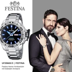 Festina Herrenuhr Edelstahl silber Festina The Originals Armbanduhr UF20665/3