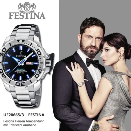 Festina Herrenuhr Edelstahl silber Festina The Originals Armbanduhr UF20665/3