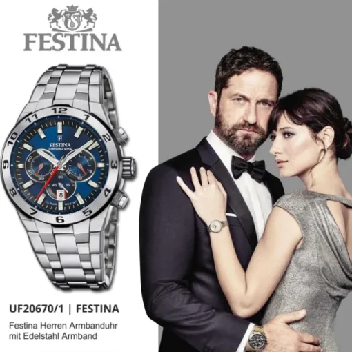Festina Herrenuhr Edelstahl silber Festina Chrono Bike Armbanduhr UF20670/1