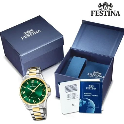 Festina Herrenuhr Edelstahl silber gold Festina Solar Energy Solaruhr UF20657/3