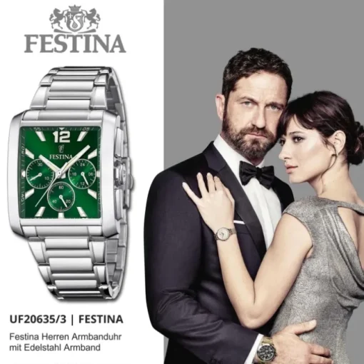 Festina Herrenuhr Edelstahl silber Timeless Chronograph Armbanduhr UF20635/3