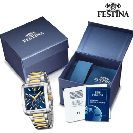 Festina Herrenuhr Edelstahl silber gold Chronograph Armbanduhr UF20637/1