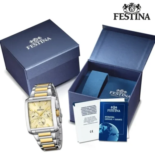 Festina Herrenuhr Edelstahl silber gold Chronograph Armbanduhr UF20637/2