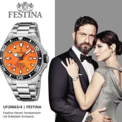 Festina Herrenuhr Edelstahl silber Festina The Originals Armbanduhr UF20663/4