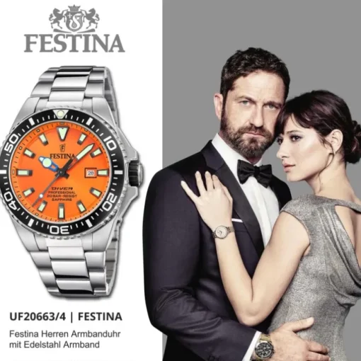 Festina Herrenuhr Edelstahl silber Festina The Originals Armbanduhr UF20663/4