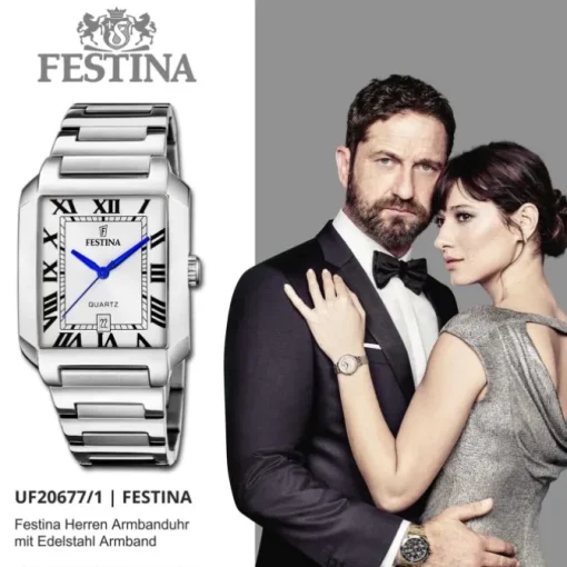 Festina Herrenuhr Edelstahl silber Festina Trend Armbanduhr UF20677/1