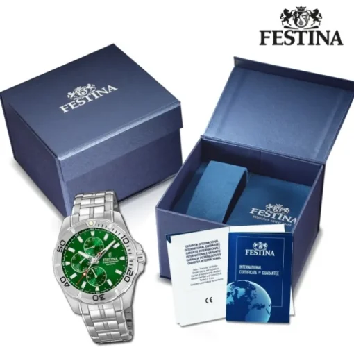 Festina Herrenuhr Edelstahl silber Festina Multifunktion Armbanduhr UF20445/7