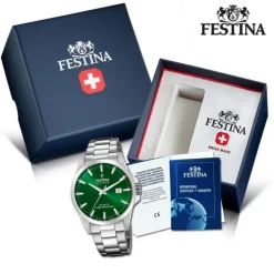 Festina Herrenuhr Edelstahl silber Festina Swiss made Armbanduhr UF20024/6