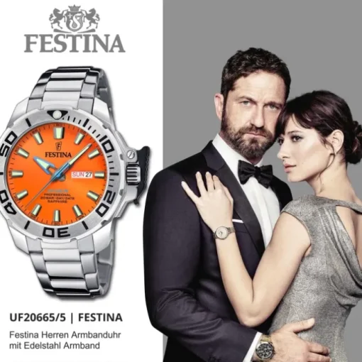Festina Herrenuhr Edelstahl silber Festina The Originals Armbanduhr UF20665/5