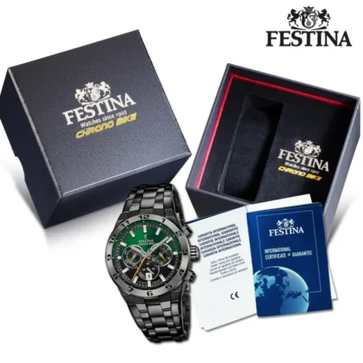 Festina Herrenuhr Edelstahl schwarz Festina Chrono Bike Armbanduhr UF20673/2