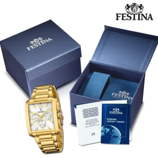 Festina Herrenuhr Edelstahl gold Timeless Chronograph Armbanduhr UF20638/1