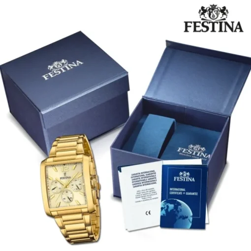 Festina Herrenuhr Edelstahl gold Timeless Chronograph Armbanduhr UF20638/2