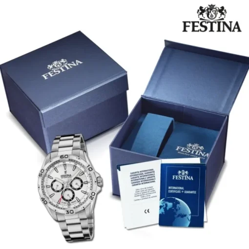 Festina Herrenuhr Edelstahl silber Festina Multifunktion Armbanduhr UF20623/1