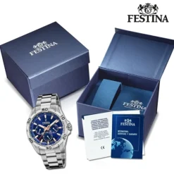 Festina Herrenuhr Edelstahl silber Festina Multifunktion Armbanduhr UF20623/2