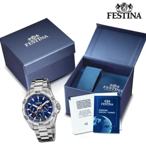 Festina Herrenuhr Edelstahl silber Festina Multifunktion Armbanduhr UF20623/2