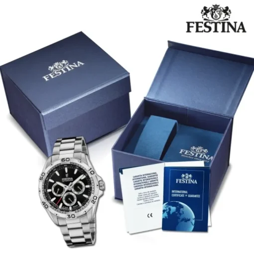 Festina Herrenuhr Edelstahl silber Festina Multifunktion Armbanduhr UF20623/4