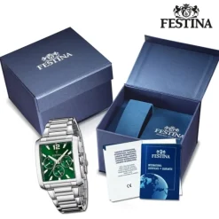 Festina Herrenuhr Edelstahl silber Timeless Chronograph Armbanduhr UF20635/3
