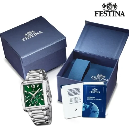 Festina Herrenuhr Edelstahl silber Timeless Chronograph Armbanduhr UF20635/3