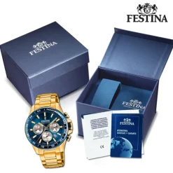 Festina Herrenuhr Edelstahl gold Timeless Chronograph Armbanduhr UF20634/2