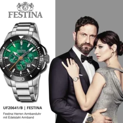 Festina Herrenuhr Edelstahl silber Festina Chrono Bike Armabnduhr UF20641/B